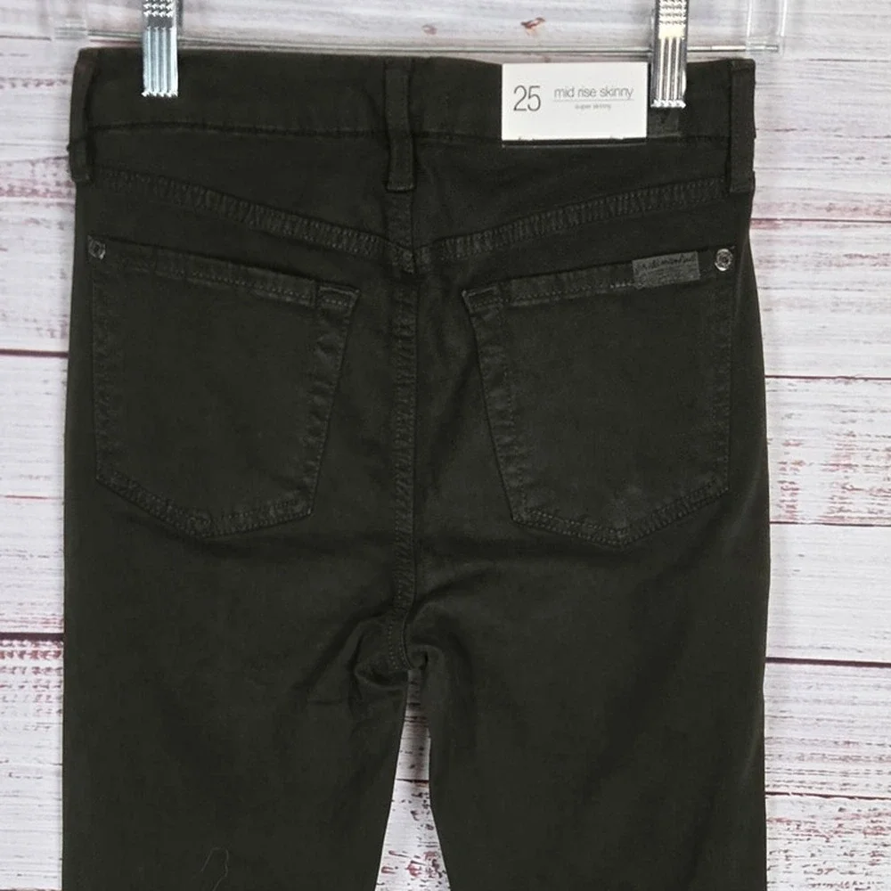 7 for All Mankind Women's Mid Rise Skinny Hunter Jeans Size 25 Minimalist Basic